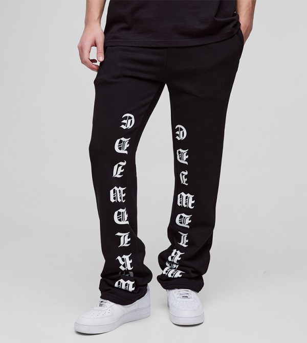 Slim Fit Stacked Printed Flared Sweatpants