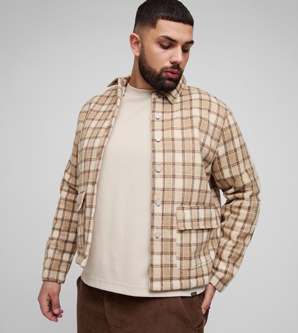Plaid Long Sleeves Oversized Shirt
