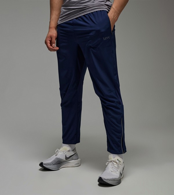Active Lightweight Stretch Woven Zip Hem Slim Fit Joggers