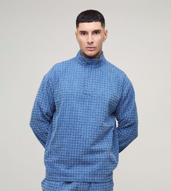 Tall Textured Long Sleeves Denim Shirt