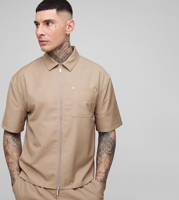 Tall Solid Short Sleeves Shirt