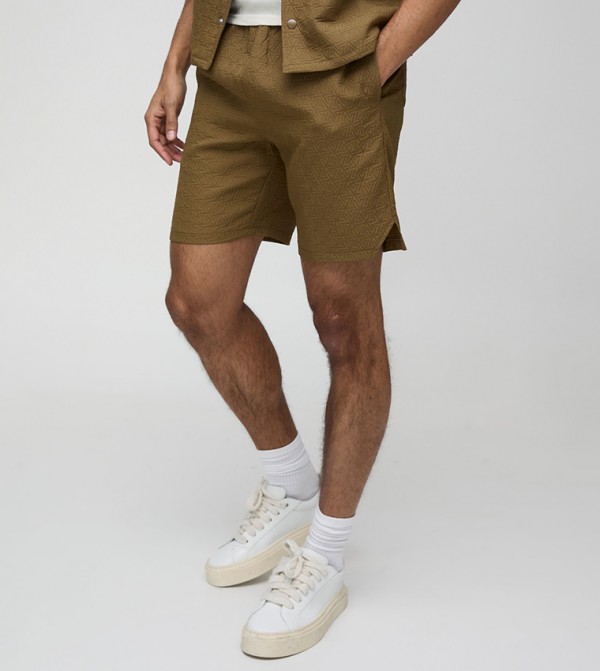 Relaxed Fit Abstract Padded Shorts
