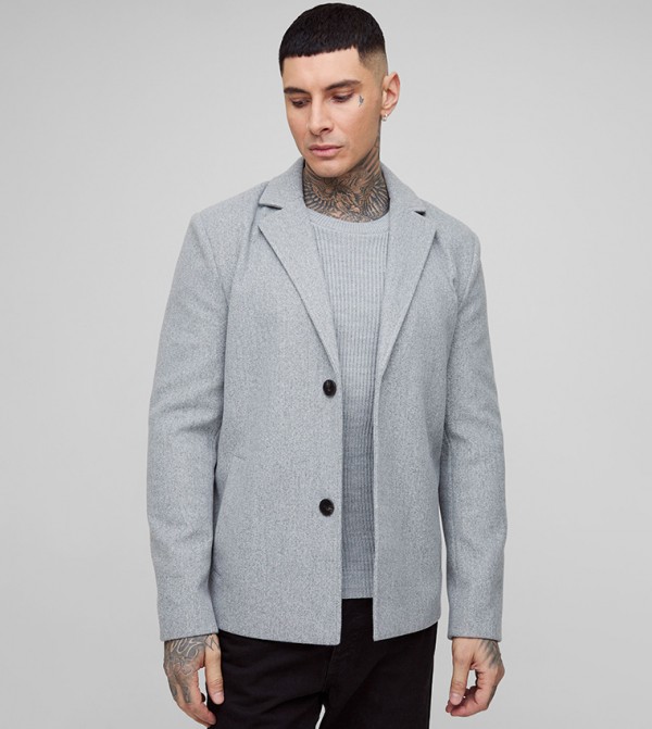 Tall Button Detail Oversized Overcoat