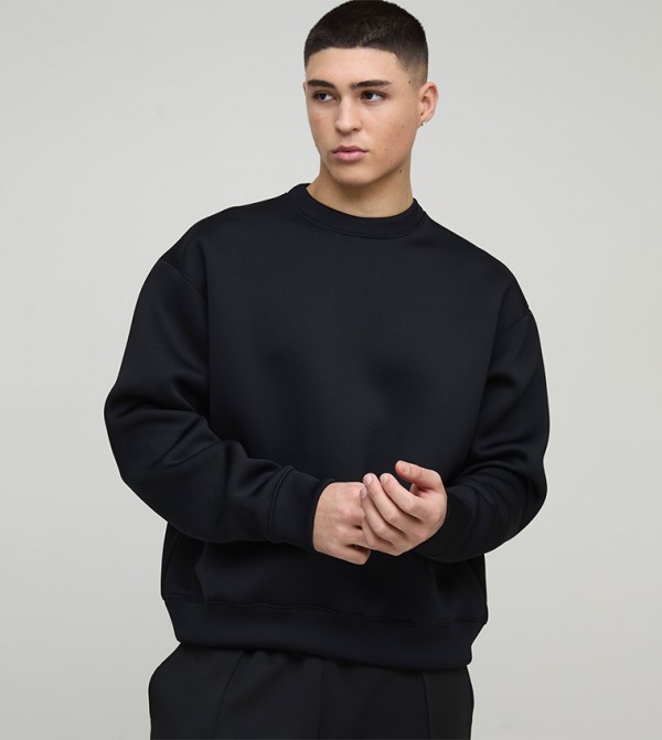 Solid Long Sleeves Oversized Sweatshirt