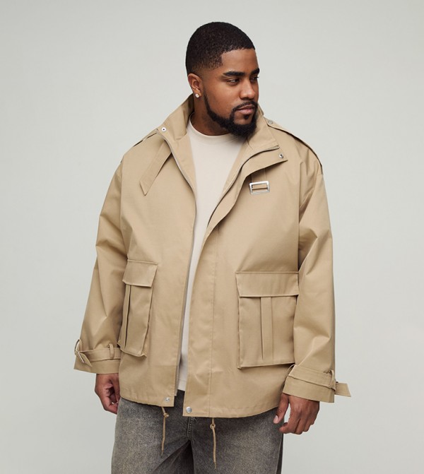 Plus & Tall Oversized Cargo Coat