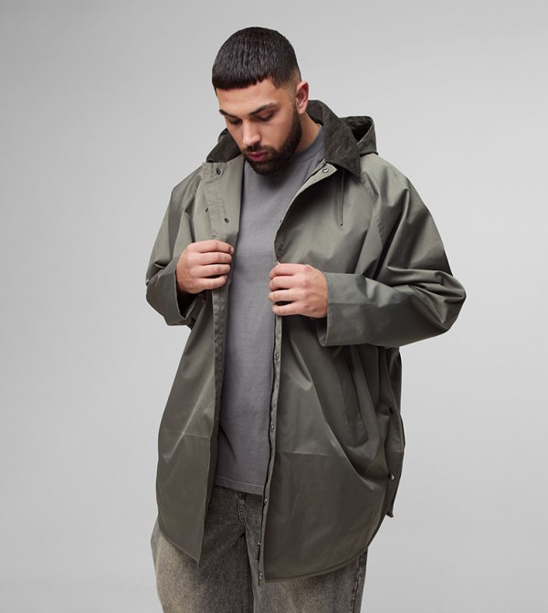 Plus & Tall Cord Collar Hooded Parka Jacket
