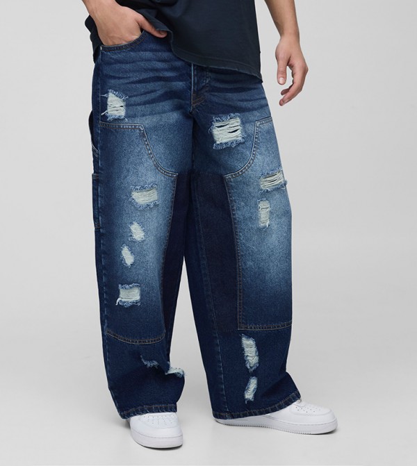 Rigid Ripped Dirty Wash Carpenter Relaxed Fit Jeans