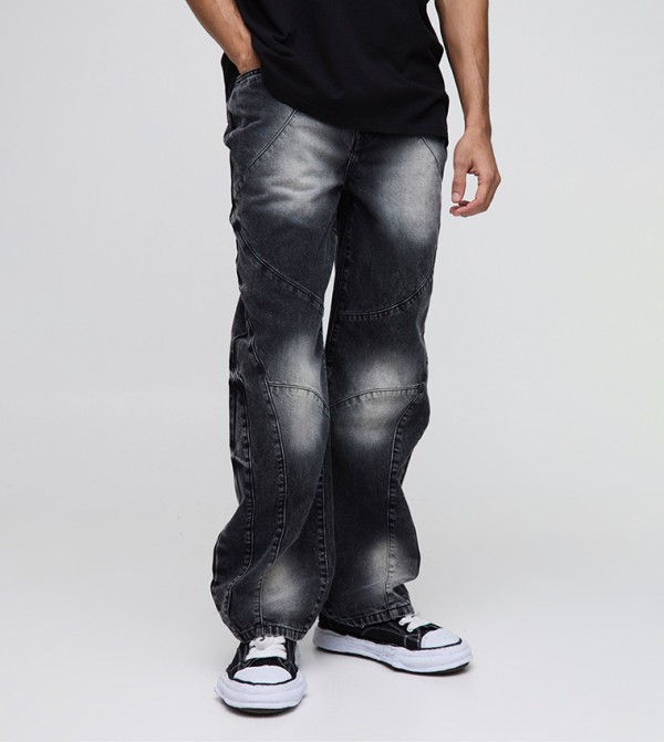 Rigid Paneled Relaxed Fit Jeans