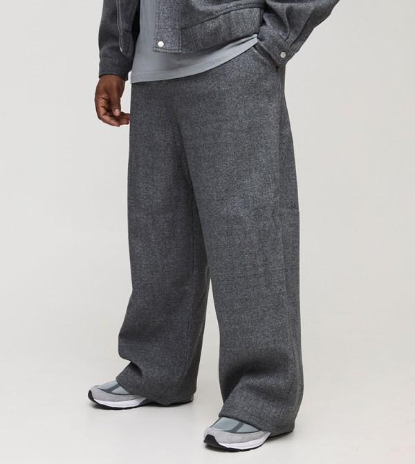 Plus & Tall Melton Tailored Wide Leg Trousers