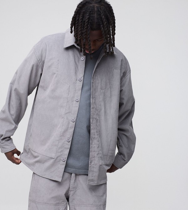 Carpenter Corduroy Long Sleeves Oversized Shirt