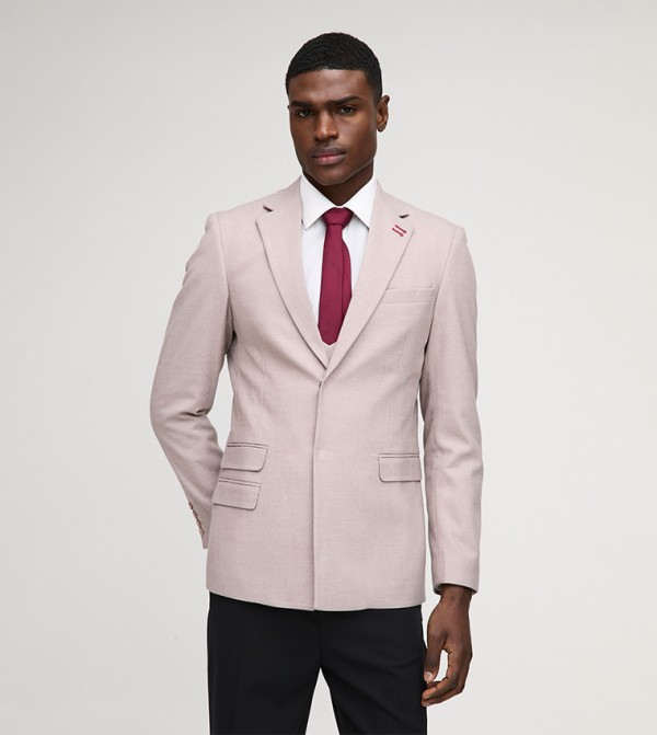 Textured Twill Slim Fit Blazer