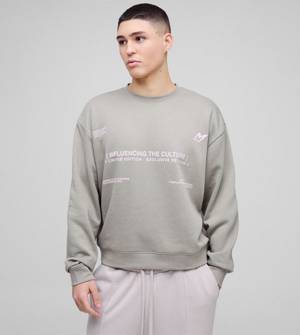 Printed Long Sleeves Oversized Sweatshirt