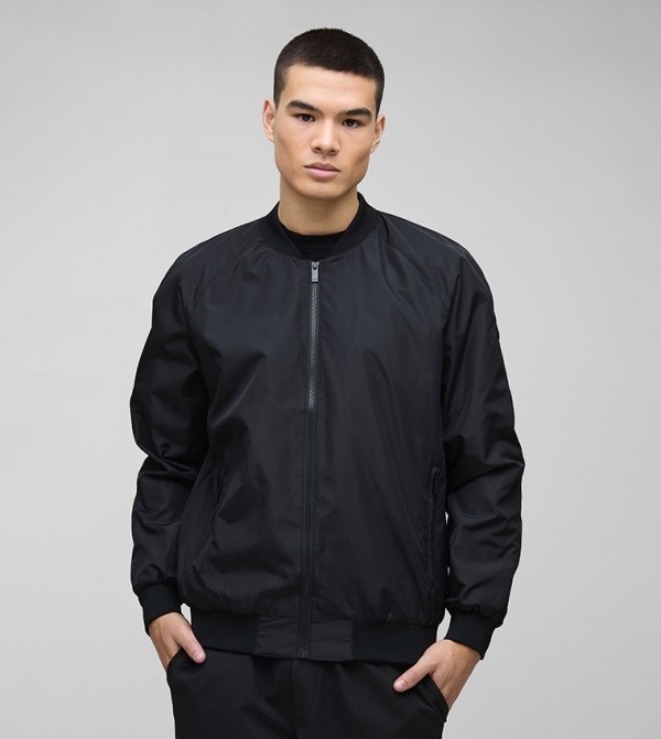 Regular Fit Lightweight Nylon Raglan Bomber Jacket