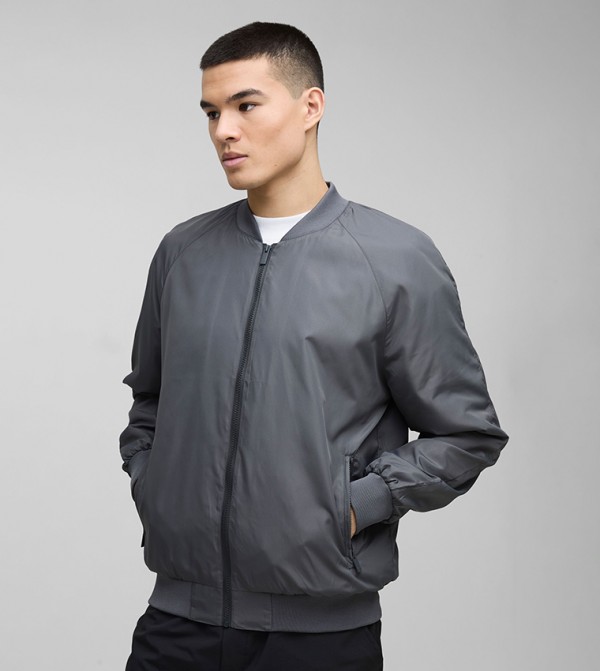 Regular Fit Lightweight Nylon Raglan Bomber Jacket