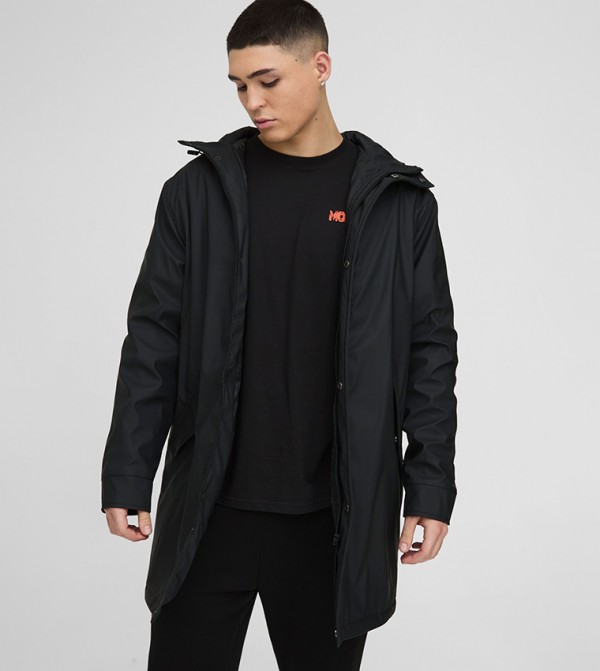 Regular Fit Longline Shower Resistant Mac Jacket