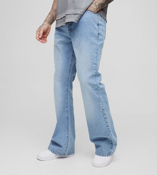 Tall Pleat Front Relaxed Flared Jeans