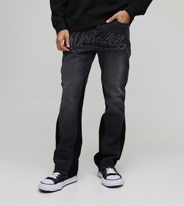 Flared MMXIII Appliqued Gusset Slim Fit Jeans