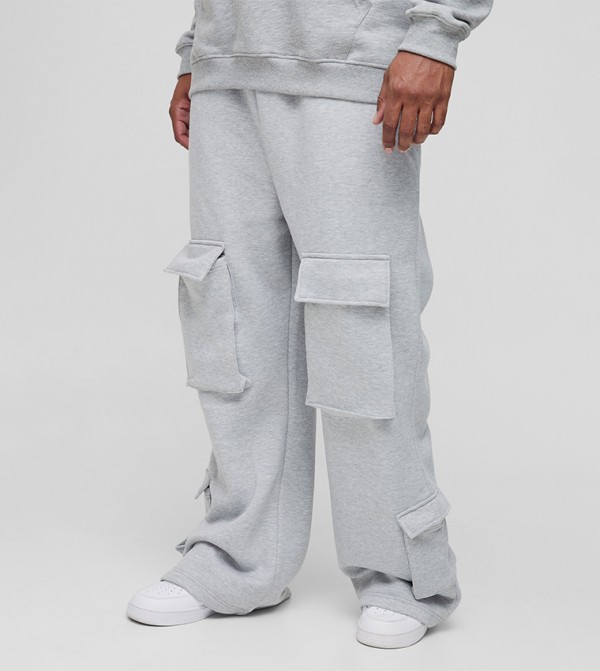Plus & Tall Heavyweight Relaxed Fit Flare Cargo Sweatpants