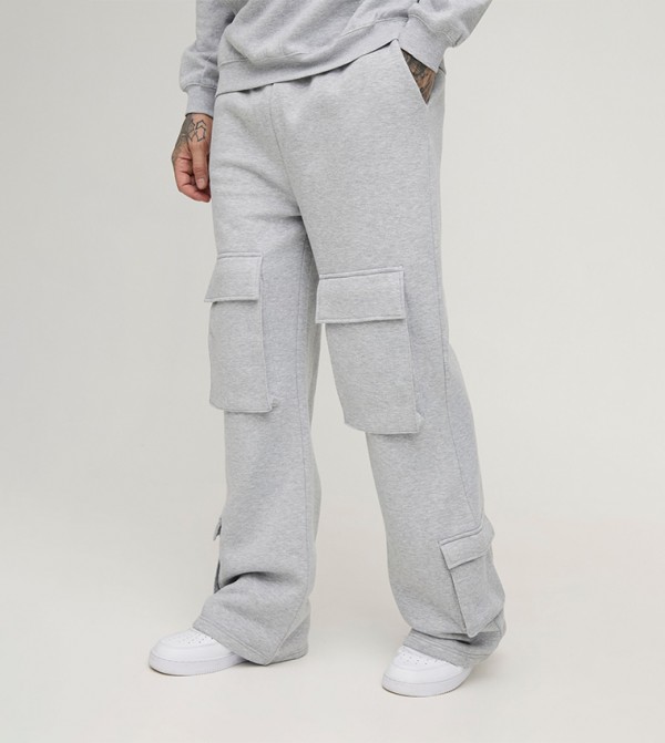 Plus & Tall Heavyweight Relaxed Fit Flare Cargo Sweatpants