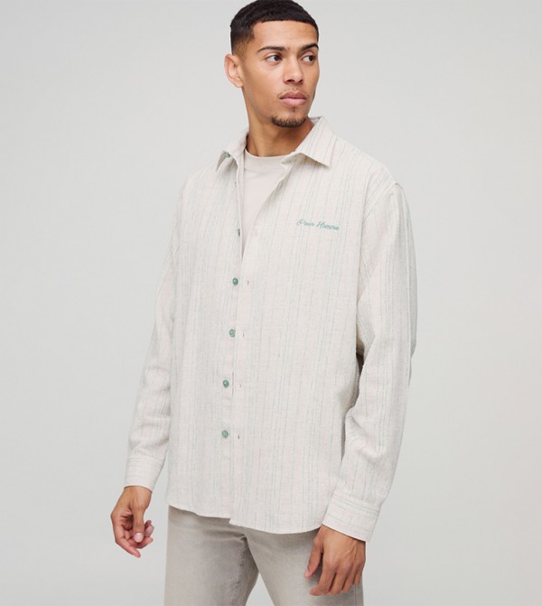 Striped Long Sleeves Oversized Shirt