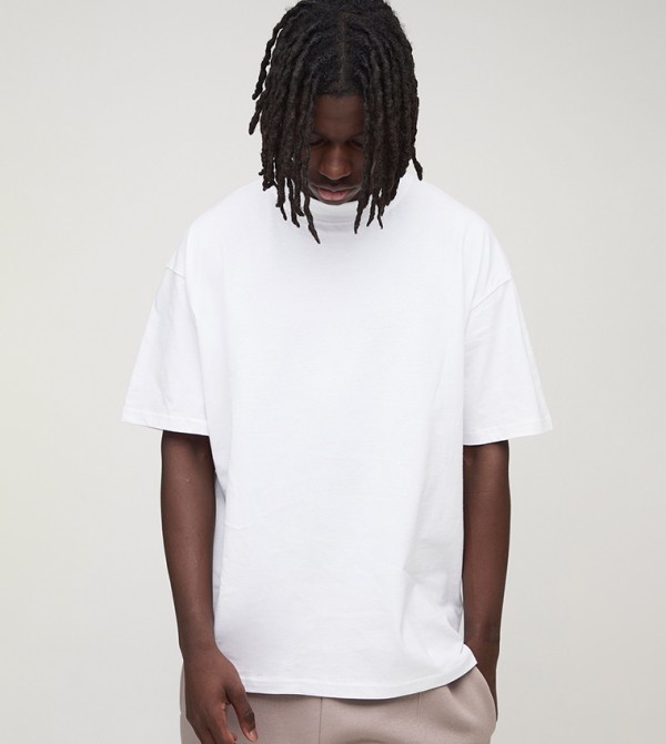 Solid Oversized Extended Neck T-Shirt