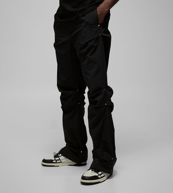 Crinkle Nylon Flared Trousers