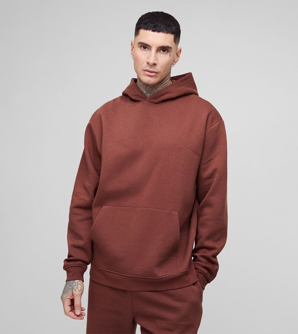 Tall Solid Long Sleeves Oversized Hoodie