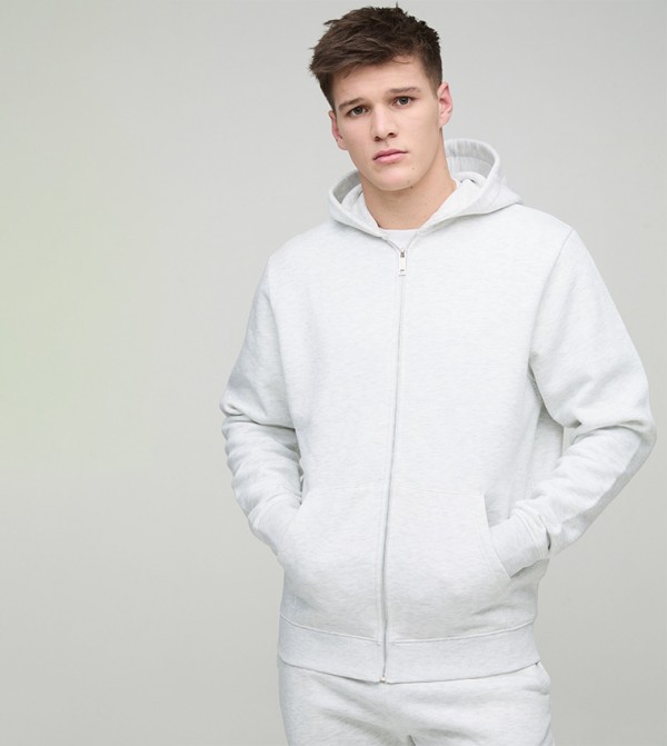 Tall Solid Zip-Through Hooded Jacket