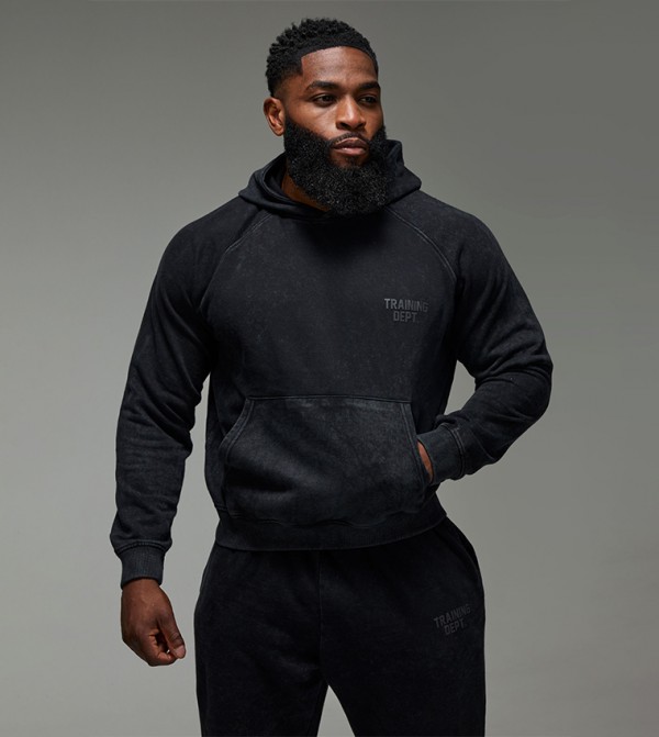 Washed Printed Long Sleeves Hoodie