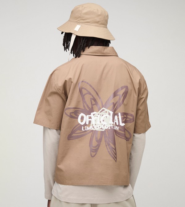 OFFICIAL Printed Oversized Collared Shirt