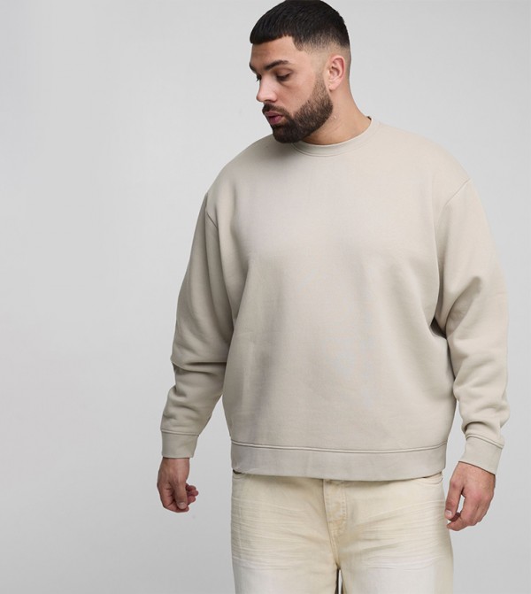Solid Long Sleeves Oversized Sweatshirt