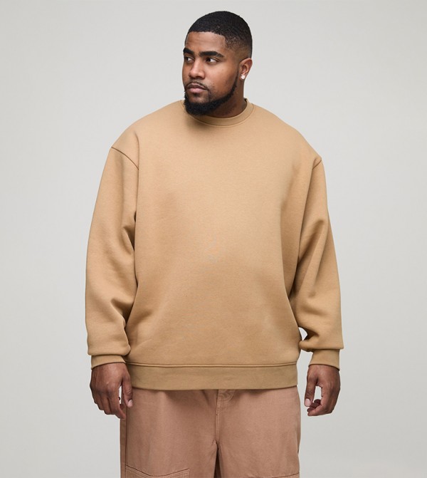Solid Long Sleeves Oversized Sweatshirt