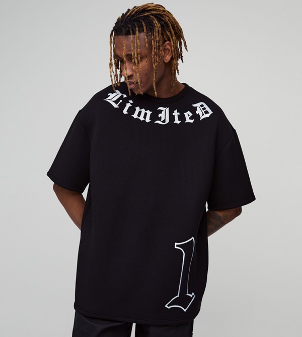 Plus & Tall Limited Embroidered Scuba Oversized T-Shirt