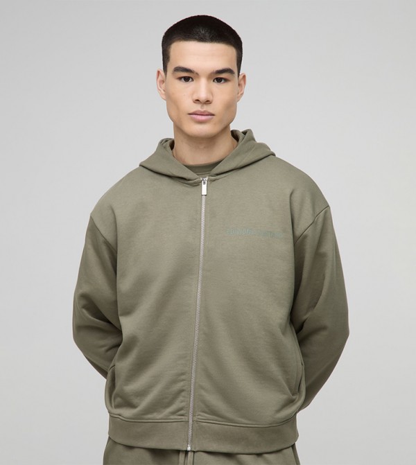 Printed Oversized  Hooded Jacket