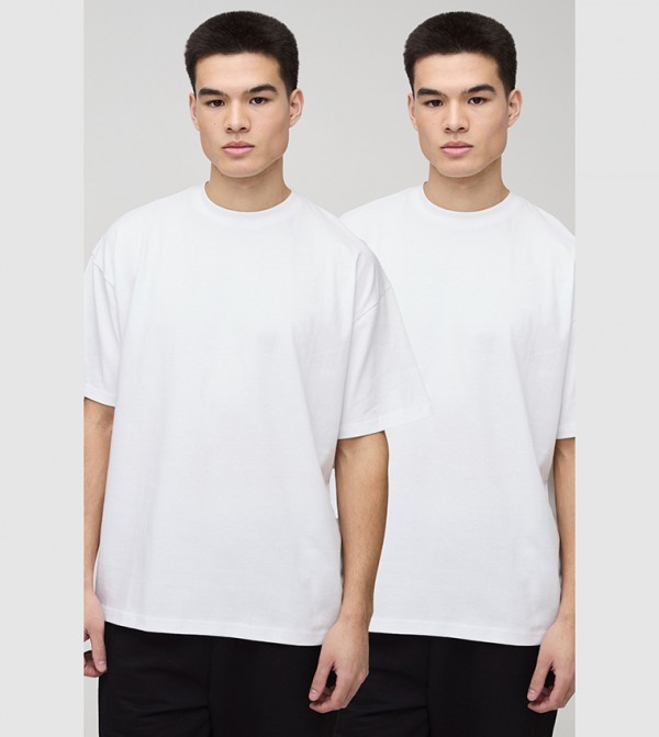 2 Pack Solid Crew Neck T-Shirts