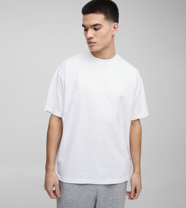 2 Pack Solid Crew Neck Oversized T-Shirts
