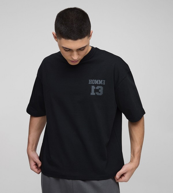 Back Printe Varsity Oversized T-Shirt