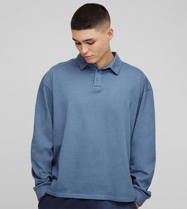 Long Sleeves Oversized Polo T-Shirt