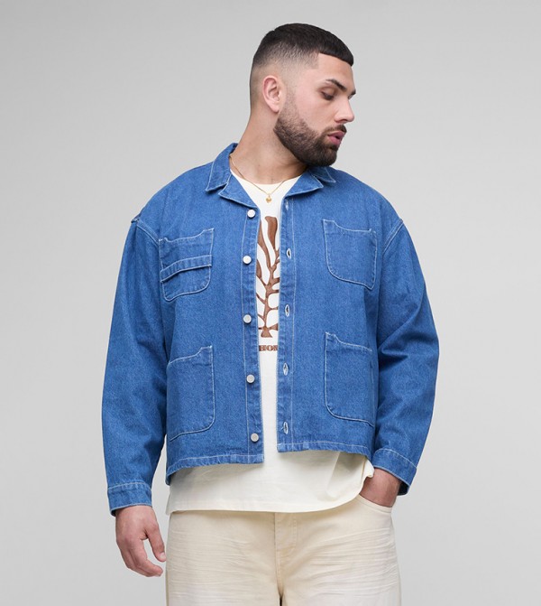 Carpenter Pocket Denim Oversized Shirt