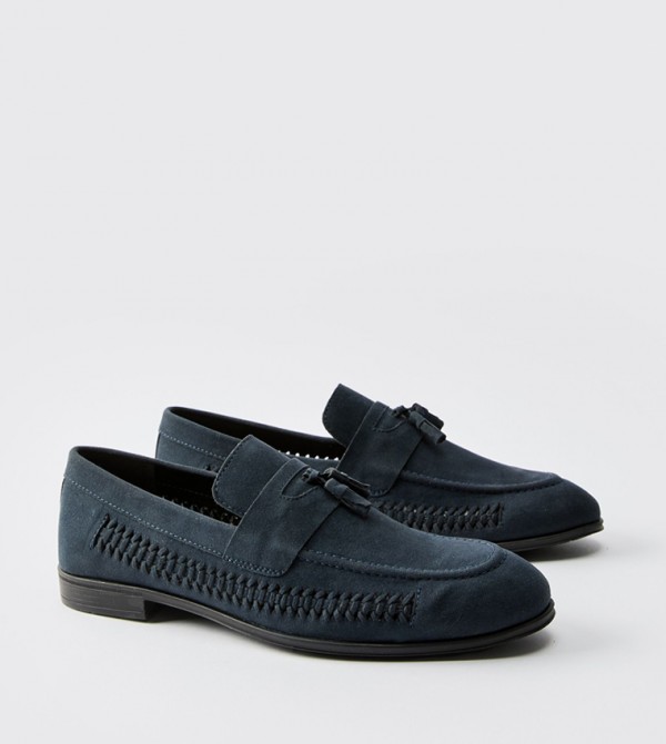 Tassel Weave Slip-On Loafers