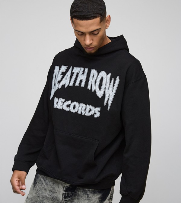 Death Row Print Oversized Hoodie