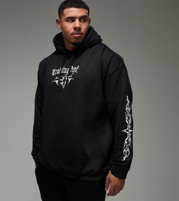 Printed Long Sleeves Oversized Hoodie