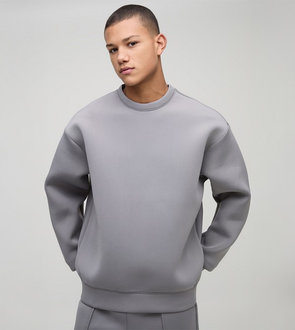 Solid Long Sleeves Oversized Sweatshirt