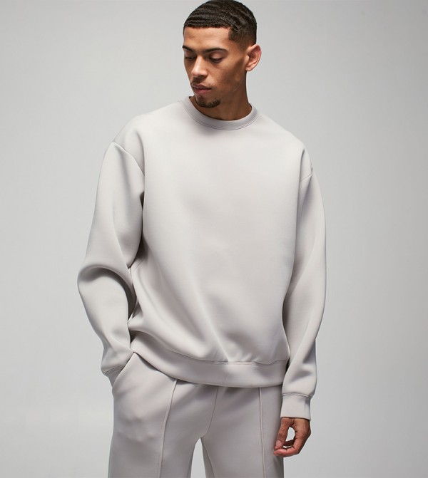 Solid Long Sleeves Oversized Sweatshirt