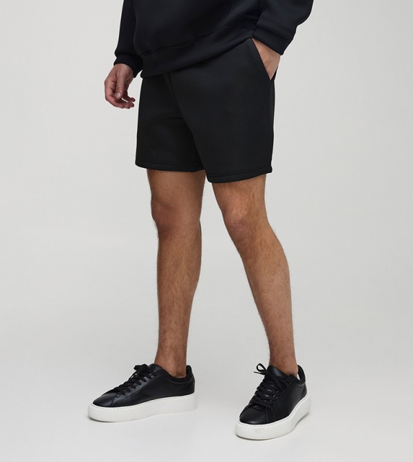 Loose Fit Bonded Scuba Short Length Shorts