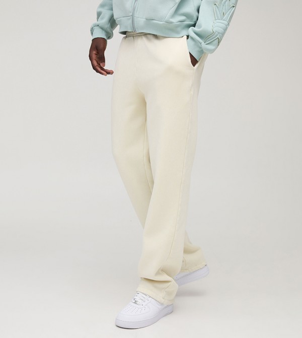 Straight Fit Distressed Washed Sweatpants