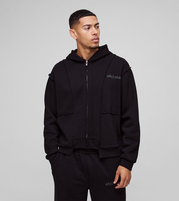 Zip-Through Oversized Hooded Jacket