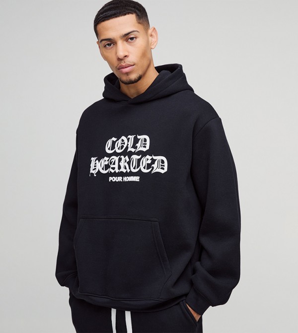 Printed Long Sleeves Oversized Hoodie