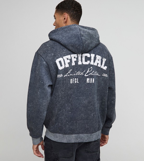 Official Washed Zip-Through Oversized Jacket