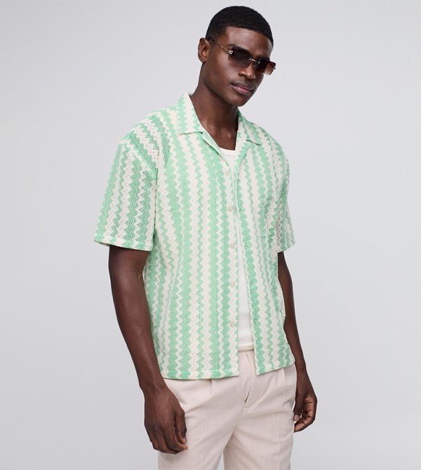 Zig-Zag Weave Short Sleeves Shirt